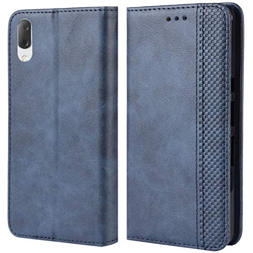 HualuBro Funda Sony Xperia L3, Carcasa de Protectora Cuero PU Billetera Cartera Plegable Funda [Ranuras de Tarjeta] Flip Leather Case Cover para Sony Xperia L3 2019 (Azul)