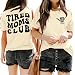 Mama Shirts for Women: Tired Moms Club Tshirt Mom Life Letter Printed Casual Short Sleeve Tee Tops Apricot