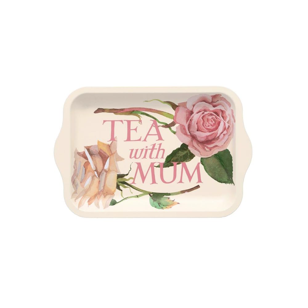 Emma Bridgewater Rose and Pink Toast Tea with Mum Small Tin Tray 240 x 158 x 11mm