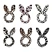 DINPREY Set of 6 Leopard Animal Print Hair Scrunchies Cheetah Scrunchies Elastic Hair Bands Leopard Hair Bow Ponytail Holder for Women (6 PCS Animal Print Chiffon Hair Scrunchies)