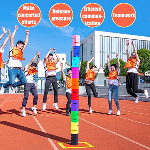 Giochi di costruzione di squadre per gruppi 8Pcs blocchi di plastica colorati Blocchi di plastica all'aperto Divertente Attività diurne di campo Party Sports Day Sviluppo di abilità di gioco cooperati