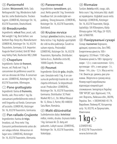 Leimer Paniermehl Packung, 5er Pack (5 x 1 kg)