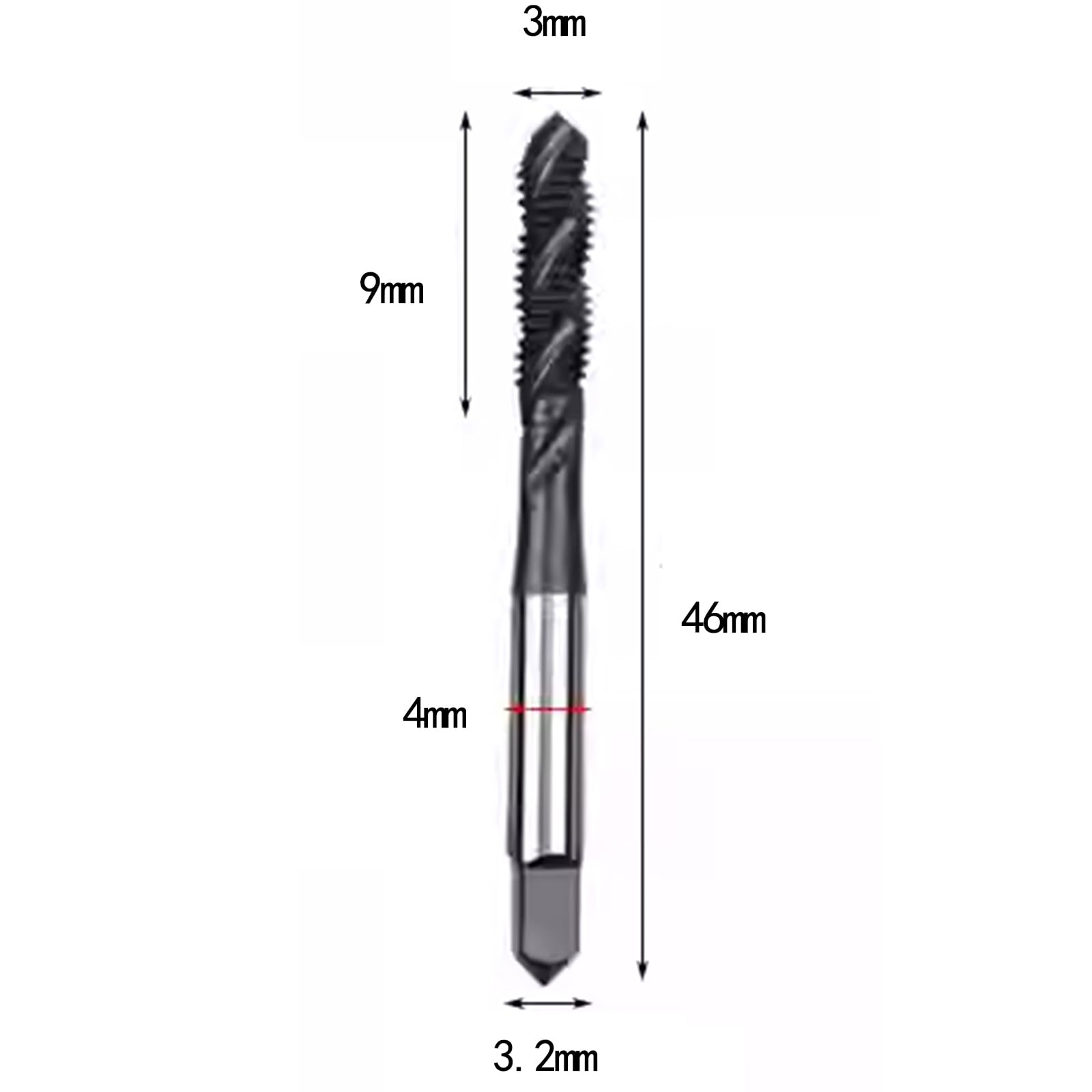 MACHSWON Machine Tap M3x0.5mm Metric Machine Taps High Speed Steel Screw Tapping Threading Milling Tap Machinist Repair DIY Tool Spiral Tap - Image 2