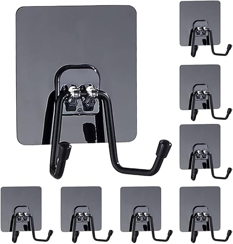 Miniatura 1 de DASITON Ganchos adhesivos grandes de 22 libras (máx.), ganchos de doble gancho para toallas y abrigos, para el hogar, cocina, dormitorio, baño,