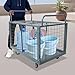 5IN1 Platform Truck with Cage, Heavy Duty Hand Truck with Casters, 2200lbs Capacity Foldable Basket Cart with 2 Handles, Flatbed Push Dolly for Groceries/Garage/Warehouse(Grey)