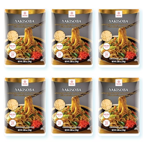 Hakubaku Japanese Stir Fry Style Noodles - YAKISOBA (Original Flavor, 6 PACK)