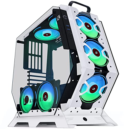 Kediers Pc Case - Atx Tower Tempered Glass Gaming Computer Open Frame Case With 7 Argb Fans,C570 #TOP4