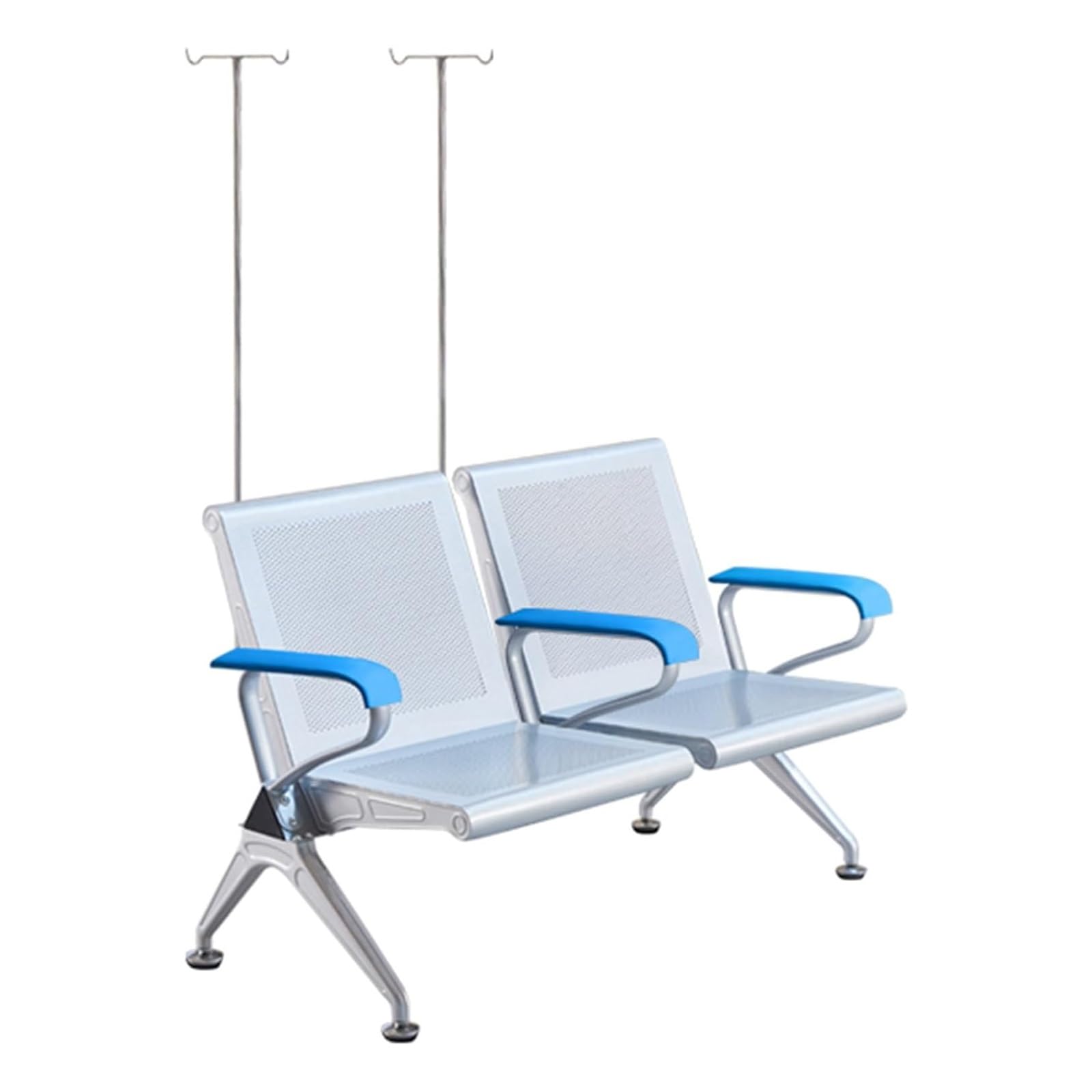 SaryEdge Indoor Benches and Room Seating with Armrests and IV Poles for Hospitals, Clinics, and Offices,Style a-2 seats,Style a-2 seats