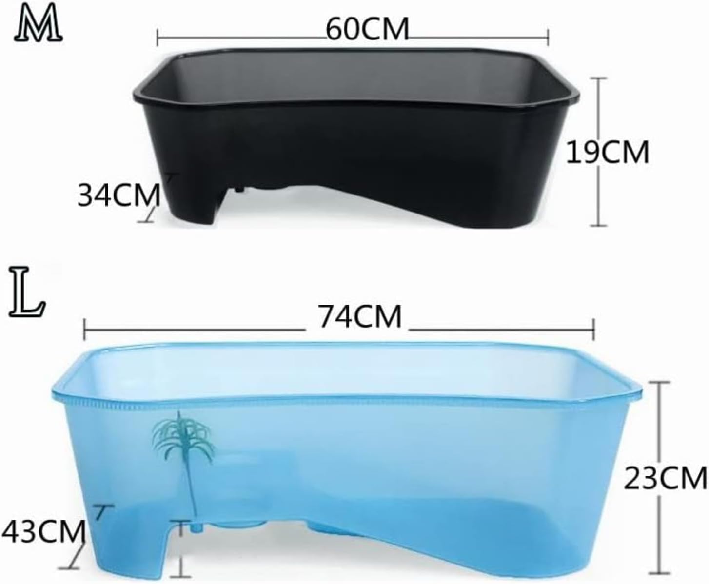 カメ用水槽 大きい カメ 水槽 亀の水槽 40CM 60CM 73CM亀 飼育ケース ボックス タートルタンク 日向ぼっこ台 ミドリ