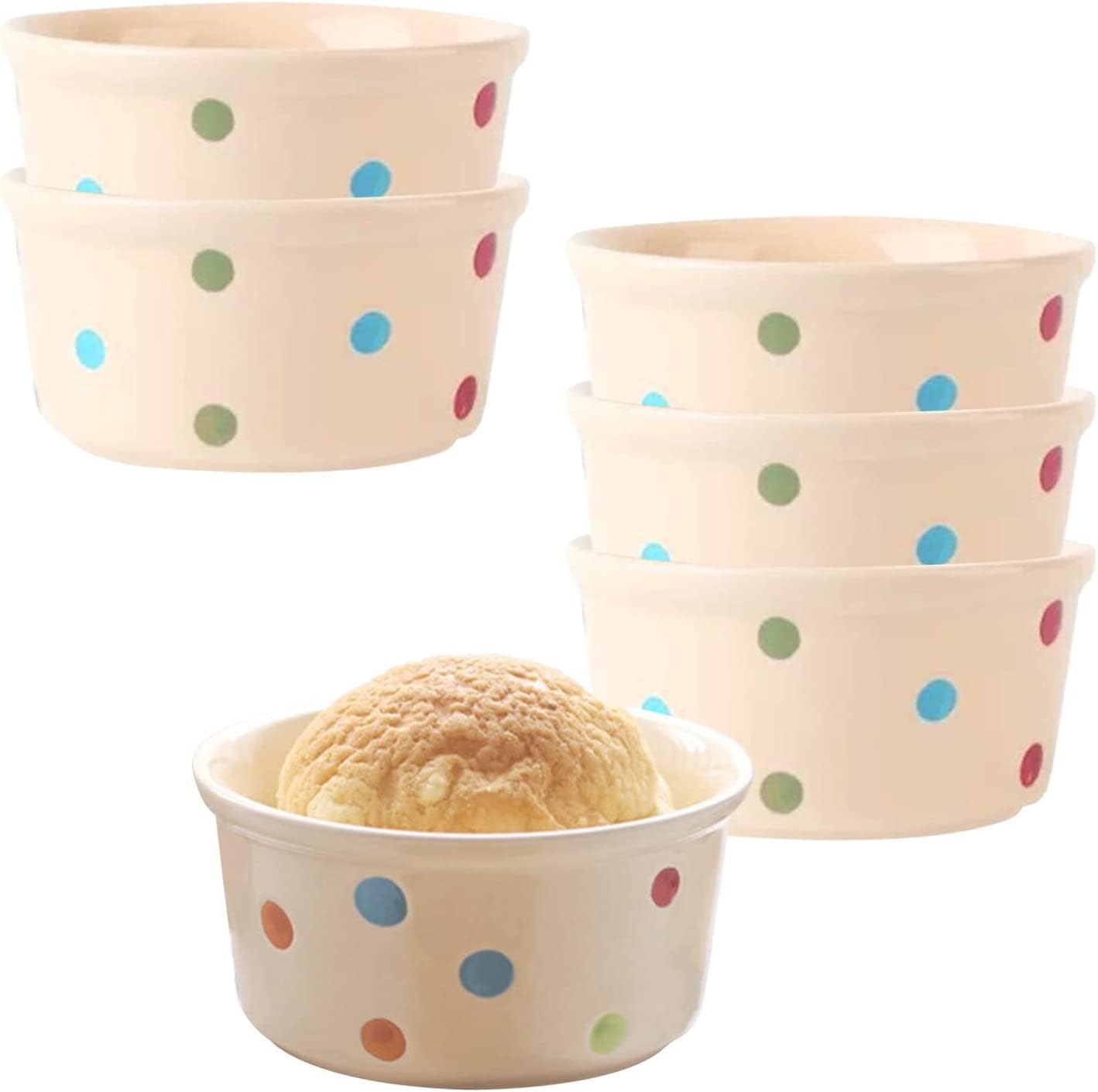 Bol à soupe, bol à riz, bol à déjeuner, ensemble de ramequins, 230 ml, ramequins à crème brûlée, plats à soufflé allant au four, ramequins à soufflé, ramequins for friteuse à air-rouge-lot de 8 ( Colo