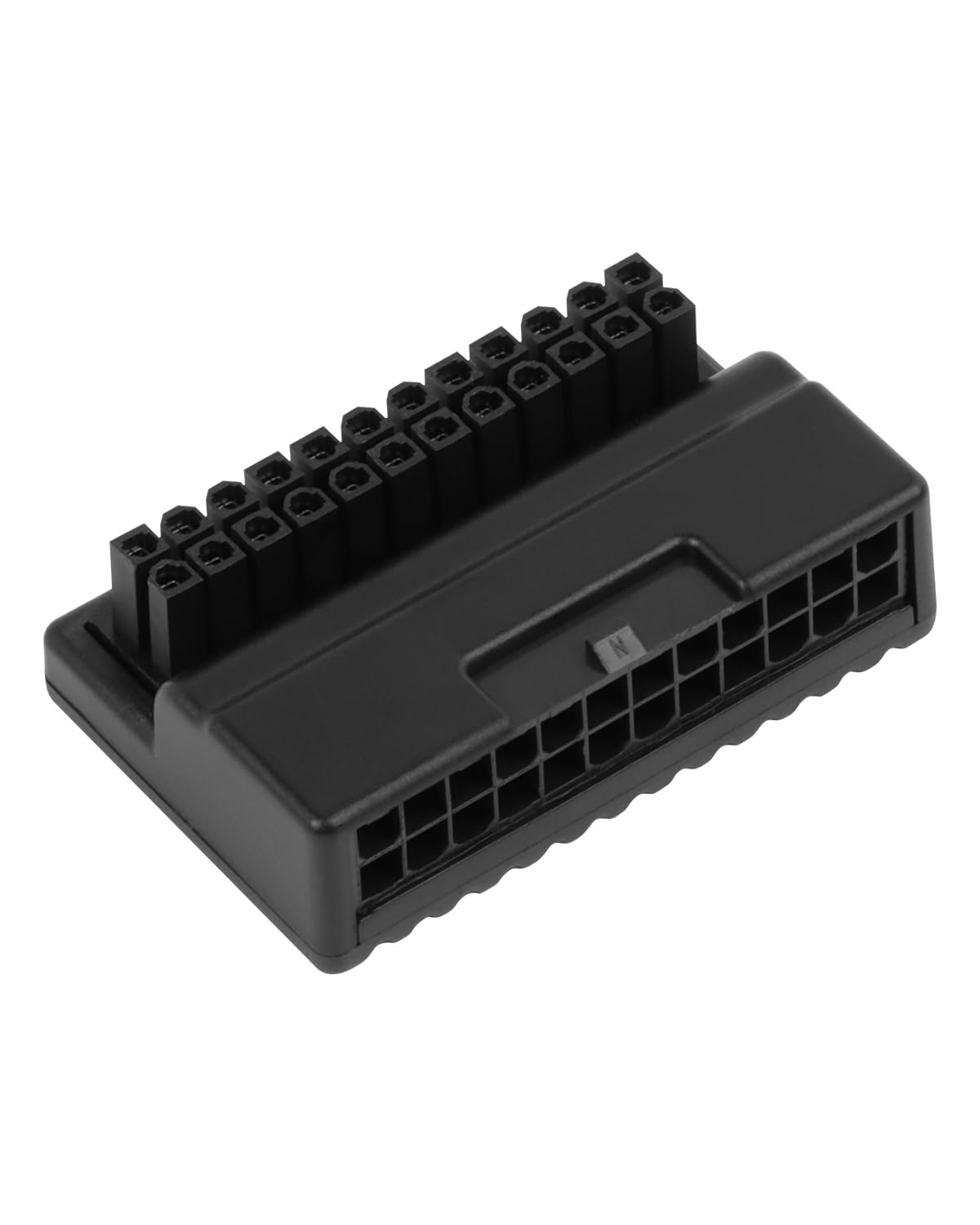 YANBORONSN ATX 24-Pin Power Adapter Connector, ATX 24-Pin Right Angle Converter Compatible with Desktop Computers (Black)