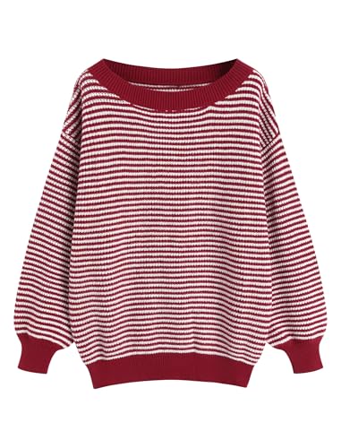 Image of ZAFUL Sweaters for Women Off Shoulder Knit Sweater with Long Sleeve Loose Pullover Jumper Tops