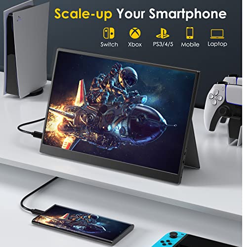 MNN 2.5K Portable Monitor 13.3" 2560x1600P UHD USB-C HDMI Laptop Monitor, 100% sRGB IPS Computer Gaming Display HDR Travel Monitor w/Speakers & Smart Cover for Laptop Xbox PS5 Switch PC Phone - 9