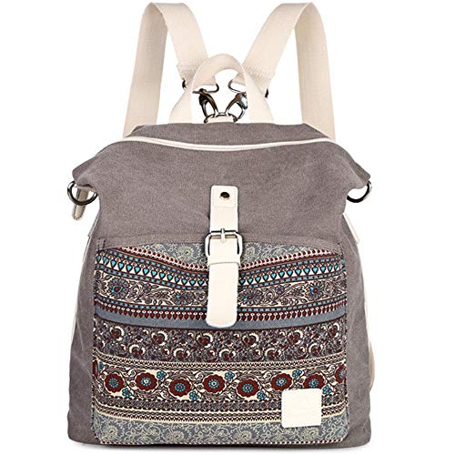 Canvas-Backpack-Purse-for-Women-Casual-Handbag-Lightweight-Shoulder-Bag-Grey