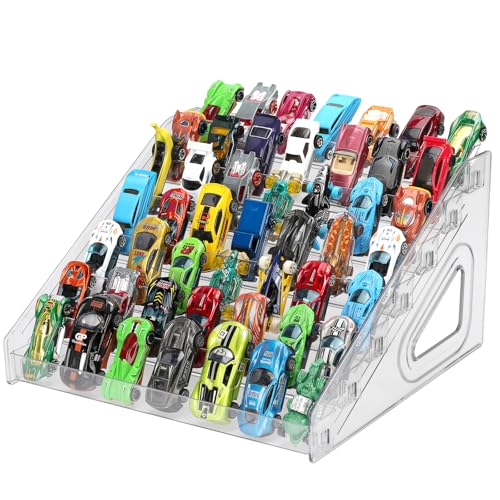 7-Layer Matchbox Car Display Case – Transparent Acrylic, Holds 63 Cars, Ideal for Collecting and Organizing 1:64 Scale Toy Cars (Transparent)