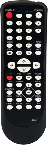 PERFASCIN Control remoto de repuesto NB672 apto para reproductor de CD DVD Magnavox VCR CDV220MW9F7 DV220FX4 DV220MW9 DV220MW9VCR DV220MW9A DV225MG9