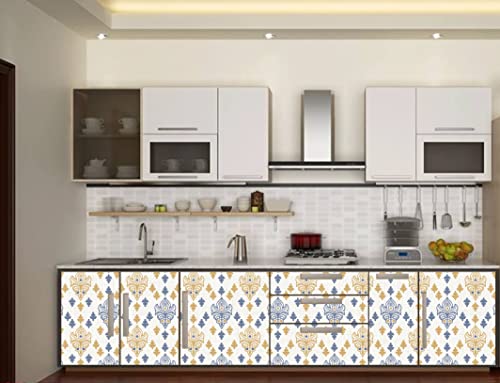 Image of CABANA HOMES Wall Stickers Botanical DIY Wallpaper for Decals (45 x 125 cm, 2 Rolls) (12 sq. ft) Decorative Self Adhesive Living Room, Bedroom, Lobby, Door, White