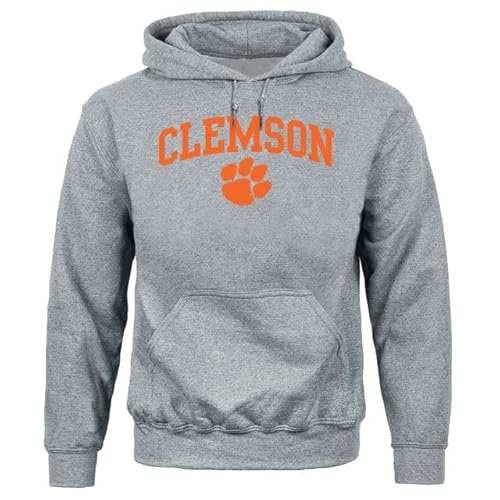Barnesmith Clemson University Tigers Hooded Sweatshirt, Heritage, Charcoal Grey, Small