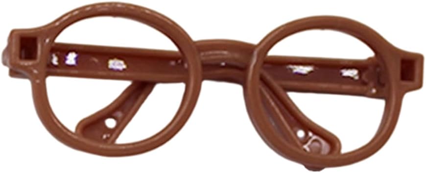 Doll Glasses Eyewear Crafts Sunglasses Mini Dolls Supply Costume Accessories Figure Dress up Eyelgasses for Family Friends, Khaki
