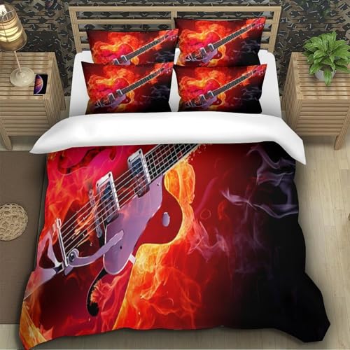 Housse de couette guitare électrique rock 3D 220x240cm - 5