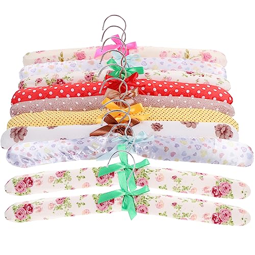 Alipis 10 Piezas Perchas para Faldas Perchas De Suéter Sin Bulto En El Hombro Perchas De Suéter para Armario Percha Acolchada De Las Mujeres De Madera Hombros Sobresalientes Perchero