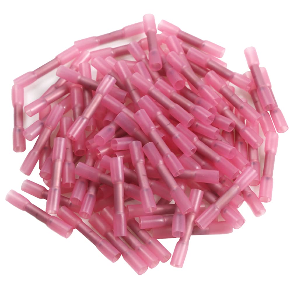 ccHuDE 50 Pcs Heat Shrink Butt Connectors Electrical Wire Crimp Terminals Butt Splices Insulated Wire Butt Connectors for Cable Boat Wiring