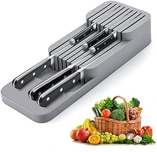 Knife Organiser, Kitchen Knife Holder, Compact Durable Safety Space-Saving Knife Storage Box , Drawer Knife Holder Organiser Knife Block Set
