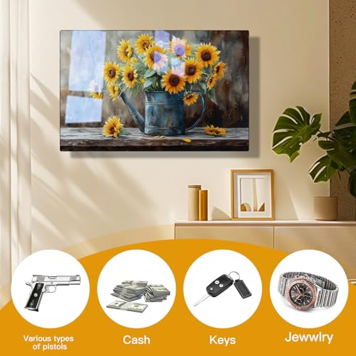 Image of Biometric Gun Safe for Handgun,Tempered Glass Hidden Gun Safe Decor