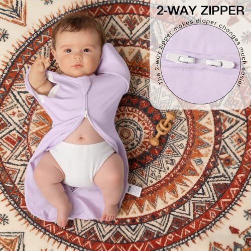 Image of MEXXI Baby Transitional Swaddle, 2 Pack Sleep Sack With Arms Up, 0.5 TOG