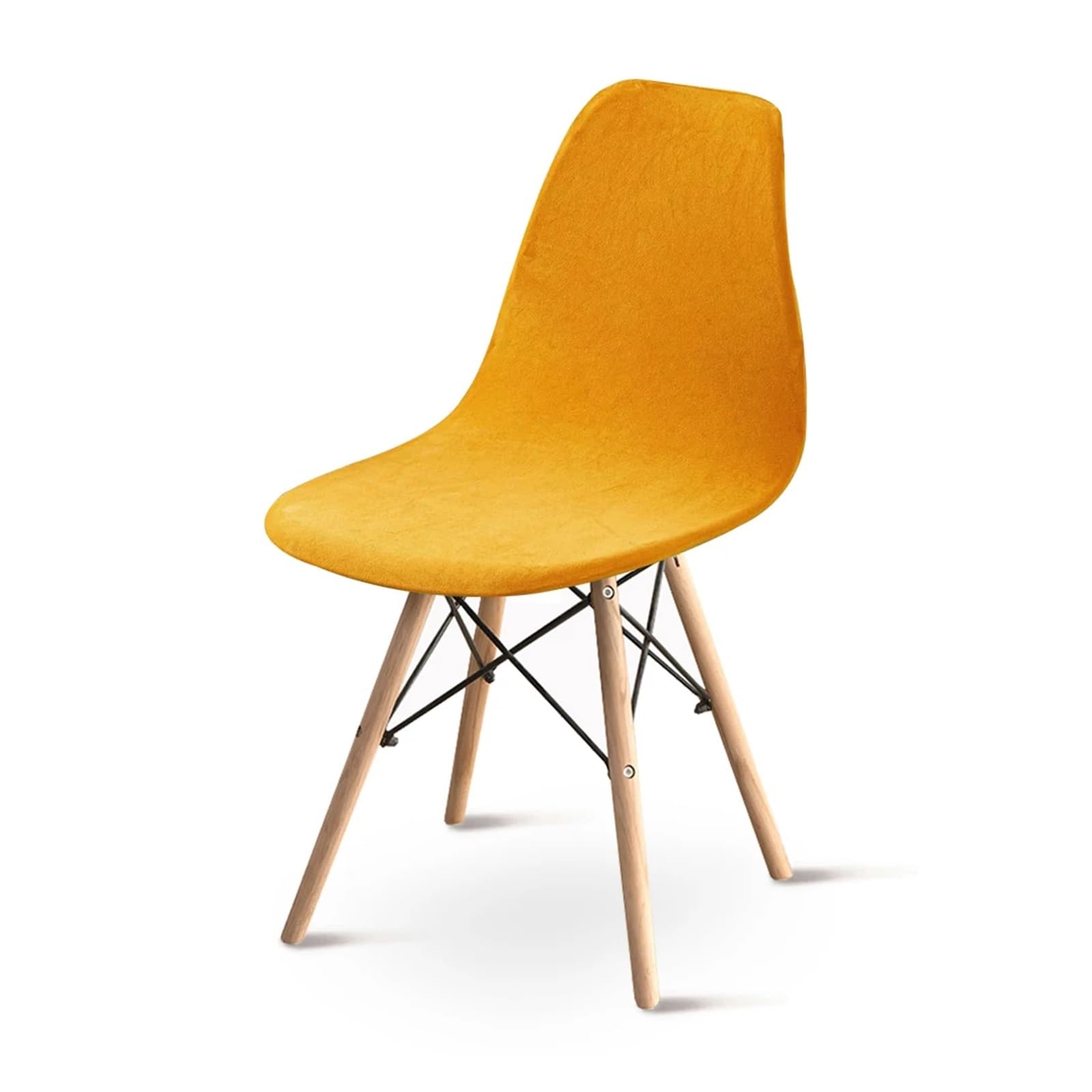 SHBHWS Velvet Shell Chair Cover Soft Removable Elastic Seat Banquet Bar Stool for Hotel, Banquet(Gold)