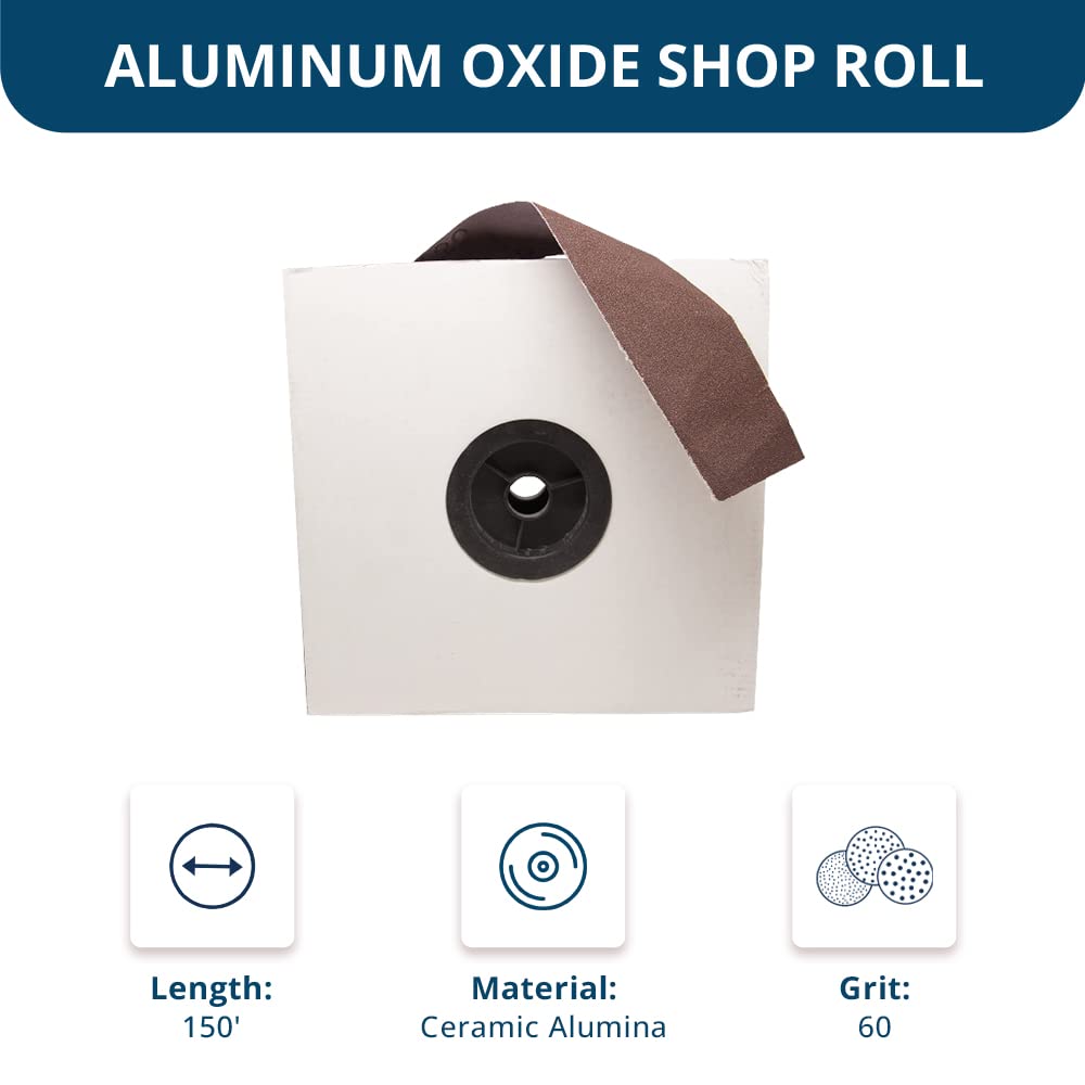 Benchmark Abrasives Rotolo di carta abrasiva in ossido di alluminio, 5,1 cm x 45,1 m, con tecnologia a doppio legame in resina, per lucidatura, finitura, levigatura di metalli, impianti idraulici