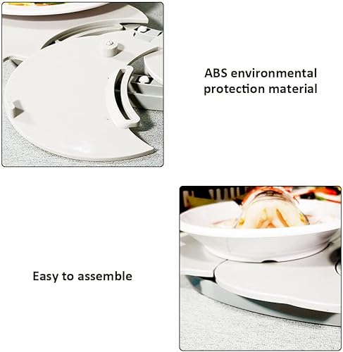 Miniatura 5 de BETYMAO Mesa de comedor ajustable giratoria manual de 360 Lazy Susan giratoria para alimentos, tren de servicio de alimentos, mesa giratoria para