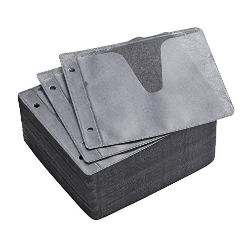 サンワダイレクト 不織布ケース ブルーレイ CD DVD 対応 100枚入 リング2穴 両面収納 ブラック 200-FCD049BK