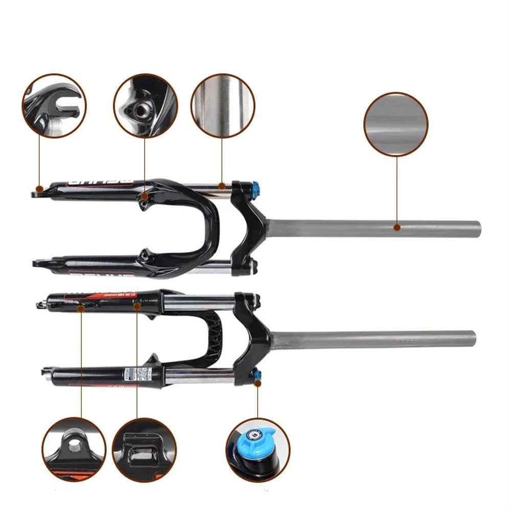 Forcella Mtb 1 Pcs Prolunga Tubo di Testa 20 Pollici Mountain Bicicletta Pieghevole Sospensione Blocco Forcella Anteriore Ammortizzatore Anteriore Idraulico Modifica Pieghevole Forcelle Rigide Mtb ( C