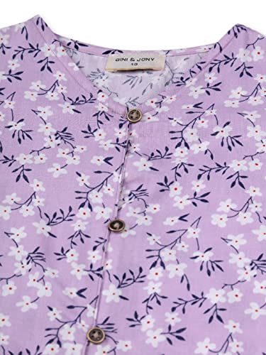 Image of Gini & Jony Girls Blue Polka dot Silk Full Sleeves Woven Top