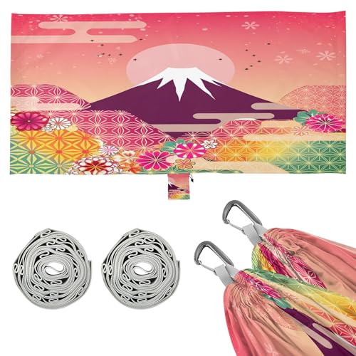 Takiito Stylized Mount Hammock 330 lb Capacity Travel Camping Hammock with Tree Straps, Portable Lightweight for Outdoor Beach Backpacking Backyard Patio