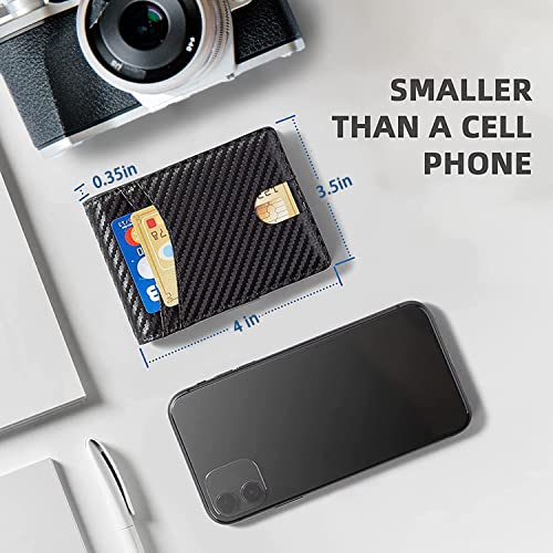 Mens Wallet With Money Clip Minimalist Wallet For Men with ID Window Minimalist Leather Bifold RFID Blocking with 12 Credit Card Slots Bifold Leather Large Capacity with Gift Box(Orange)4