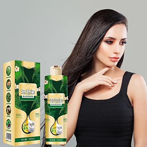 Pflanzliches Haarfarben-Shampoo,200ml Shampoo mit pflanzlichen Inhaltsstoffen in wenigen Minuten färben - Kastanienbraunes Haarfärbe-Shampoo für Damen und Herren Rianpesn