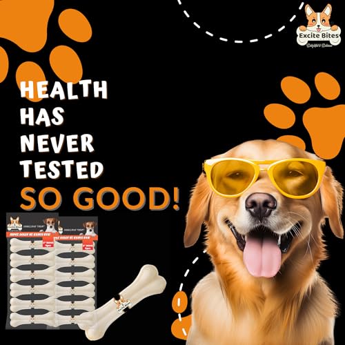 Image of EXCITE BITES Pressed Rawhide Bones for Dog Treats | Dog Calcium Bone Dog Chewing Needs | 3Inch Calcium Bone Treat for All Dogs | Combo Offer (3 inch-6Pcs) Each, 200 g (Pack of 2)