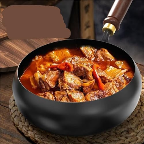 Wok de hierro sin recubrimiento grande, mango desmontable miniatura 3