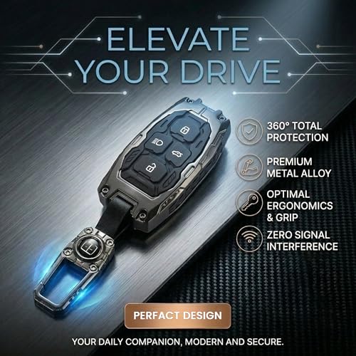Image of Car Key Cover Compatible with Tata Nexon, Harrier | Safari | Altroz | Tigor | Ev | Punch | Tiago Ev Electric 4-Button Smart Key (Transformer Armour Series)
