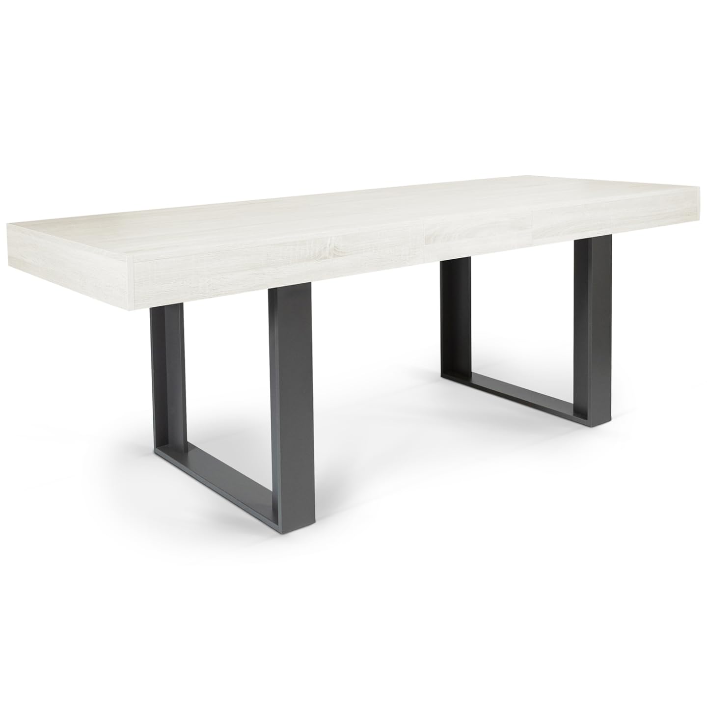 IDMarket - Mesa de comedor extensible rectangular Phoenix 4-8 personas madera gris 160-200 cm