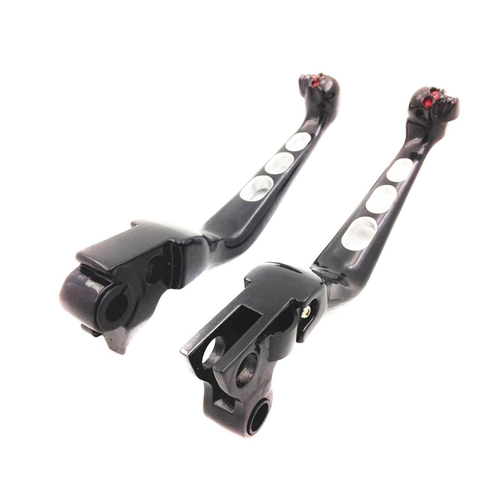 Levier d'embrayage Moto Accessoires pour Moto Leviers de Frein et d'embrayage tête Mort Noire pour Harley Dyna, pour Sportster Softail(Argent)