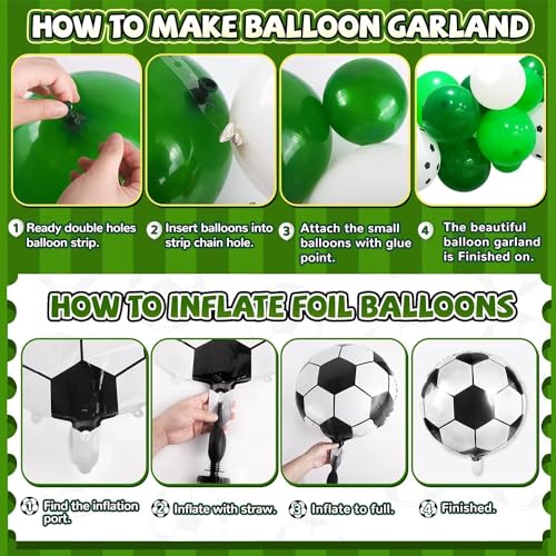 Image of Atpata Funky Football Theme Foil Balloons - 18 Inch Round Football Shape Foil Balloons for Kids Sports Themed Birthday Party Decor and Goal theme Celebrations (Football Trophy Kit)