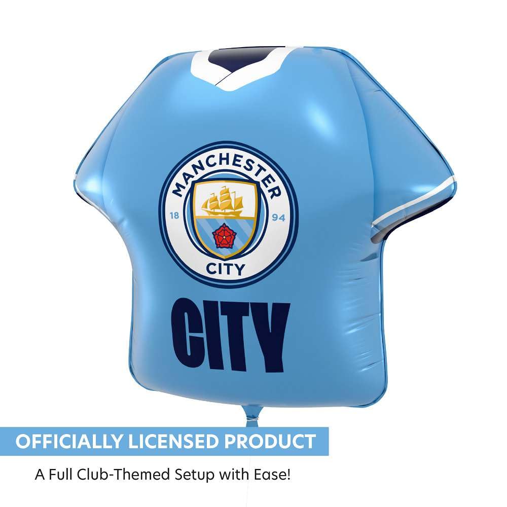 FC Jersey Foil Balloons - Officially Licensed Party Decorations, 52 x 53 cm (Manchester City), Red - Image 2