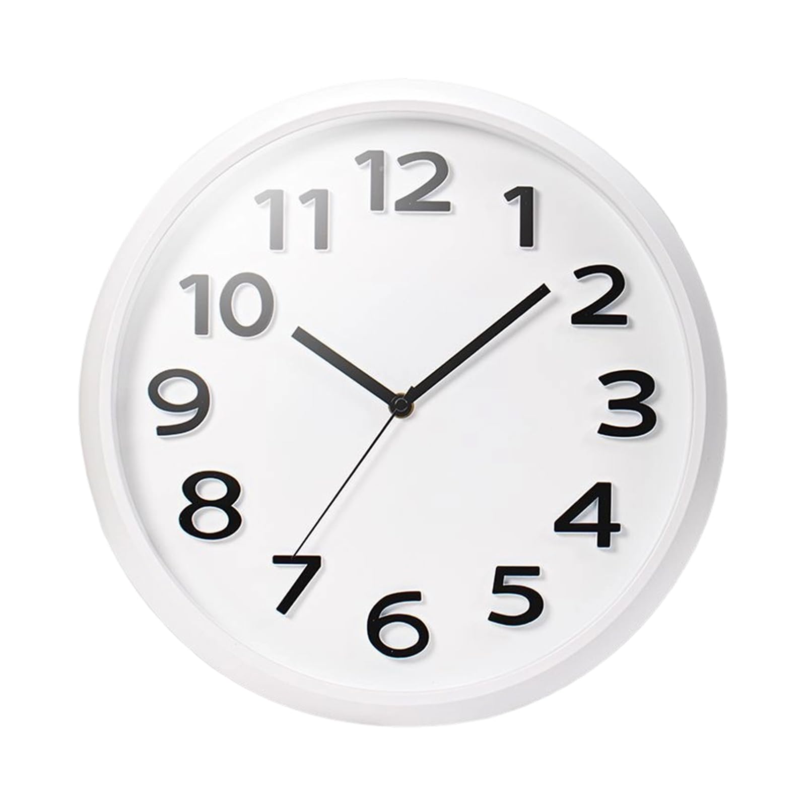 Horloge murale analogique moderne à mouvement silencieux et chiffres en relief