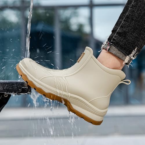 Image of Nutropa Waterproof Short Rain Boots for Men Lightweight Comfortable Garden Shoes Chelsea Ankle Rain Shoes