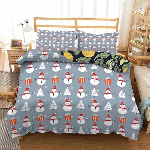 Housse de couette motif citron rétro pour lit king size 240x260