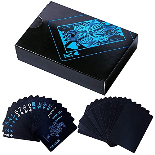 Image of Black Edition, Plastic Playing Cards for Family and Friends Card Party on Special Occasions (Silver)