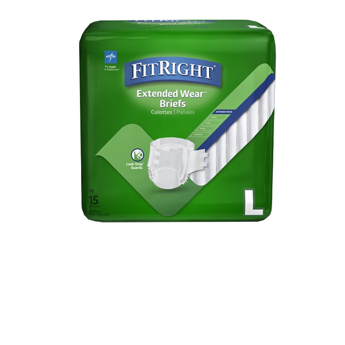Extended Wear Overnight Adult Briefs with Tabs, Maximum Absorbency Adult Diapers, Large (60 Count)